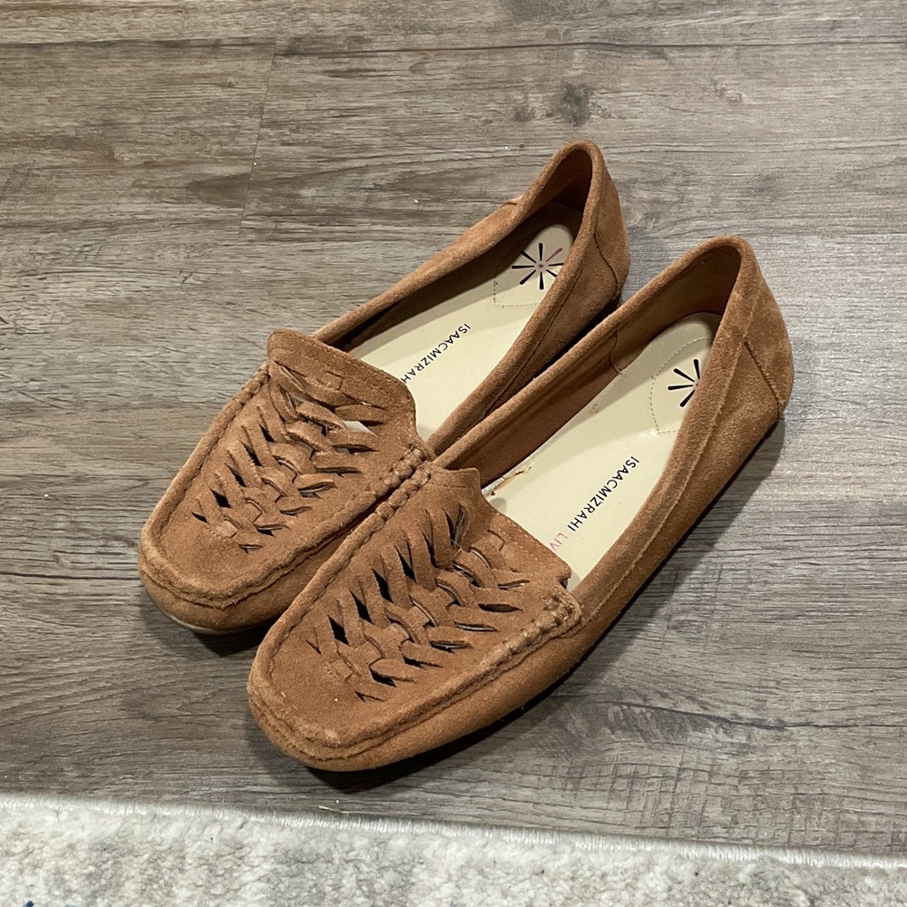 Isaac Mizrahi Tan Suede Loafers